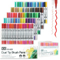 Best-seller 72/100 PCS colorir canetas de ponta dupla